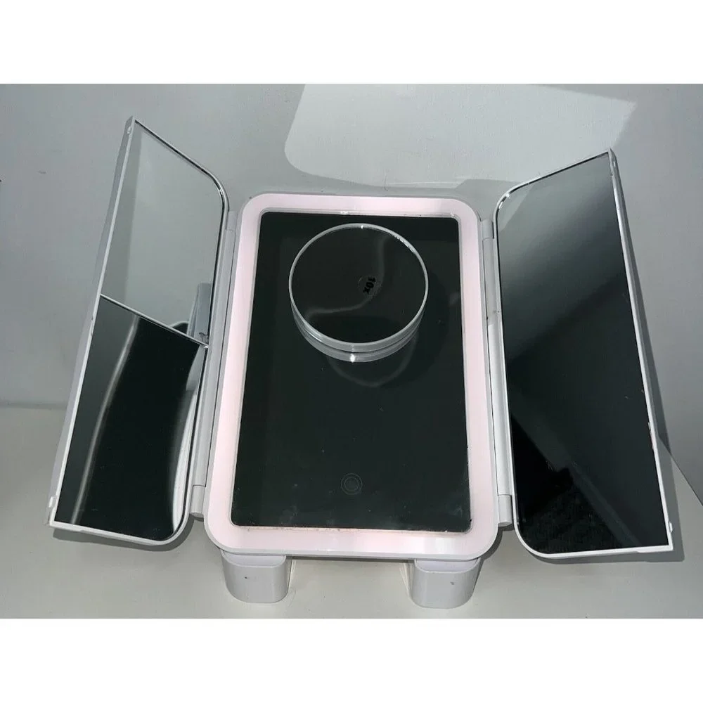 Lighted Makeup Mirror Trifold 3 Color Lighting Modes Portable Travel Phabmax